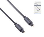 Kabel DINIC Toslink, Ø 4 mm, PVC vtič, pozlačeni kontakti, črn, škatla DINIC z Euro luknjo, dolžina 2,00 m